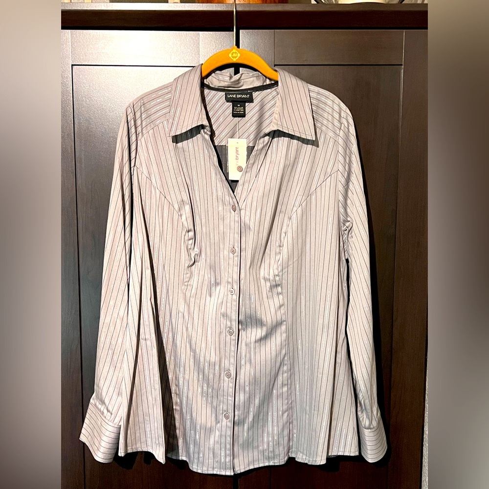LB Silver Pinstripe Dress Shirt
